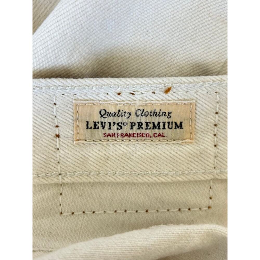 Levi’s Premium 501 Original Cropped Jeans White W24 L26 High Rise Staight Leg - Picture 7 of 12